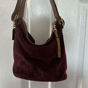 Coach Suede Plum bucket slouch bag. Buttery soft. Super cute